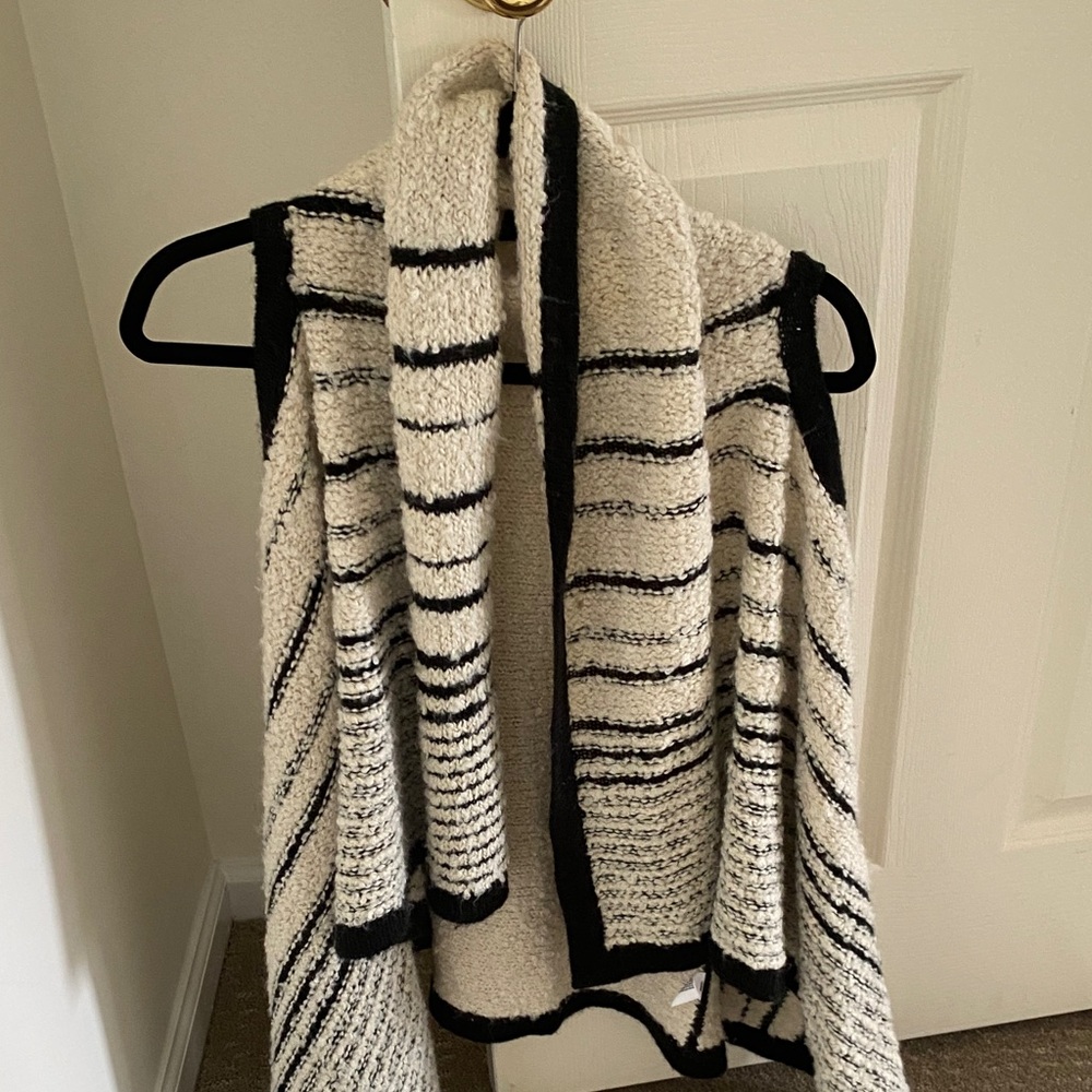 a.n.a Black and White Striped Vest